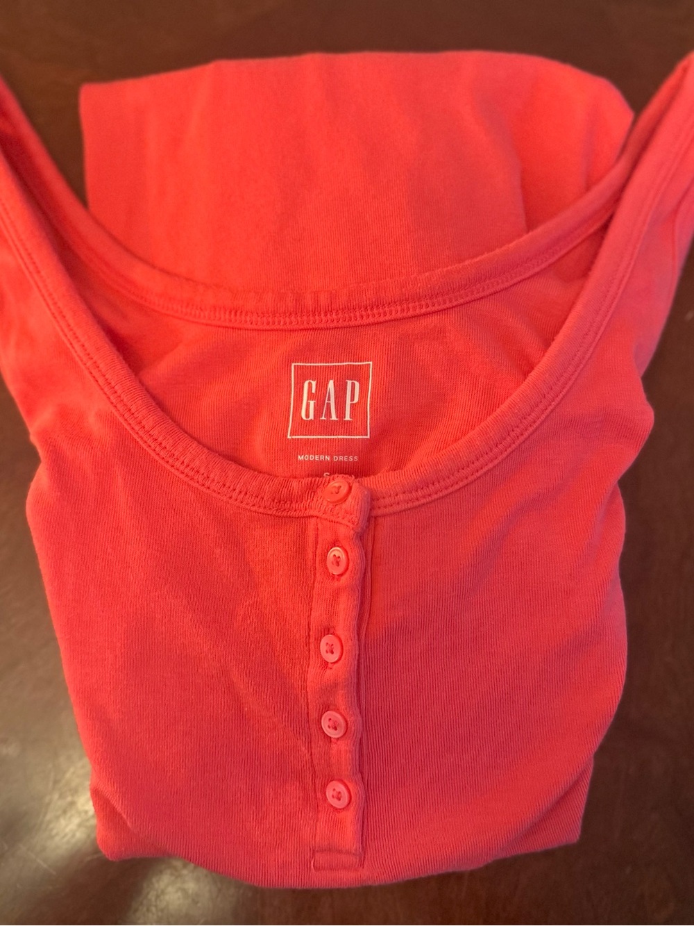 GAP Coral Button-Front Mini Dress
